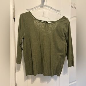 Jcrew 3/4 sleeve open back top w tie Size M